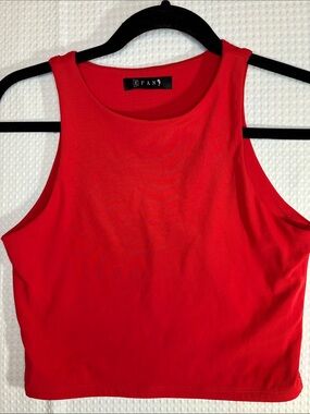 EFAN Red Sleeveless Cropped Tank Top